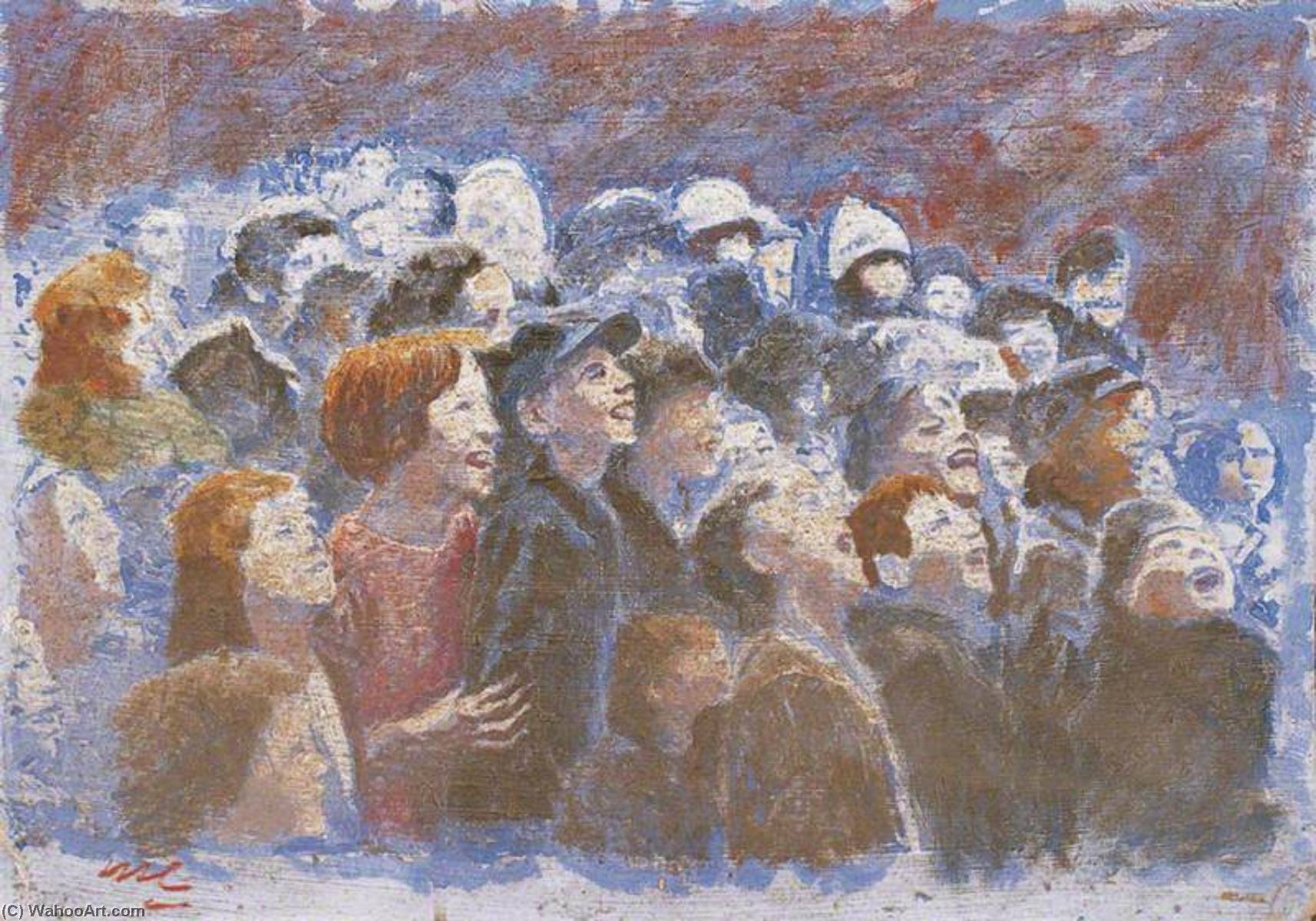 Wikioo.org - The Encyclopedia of Fine Arts - Painting, Artwork by Winston Spencer Churchill - Children Laughing Watching Punch and Judy on a London Street
