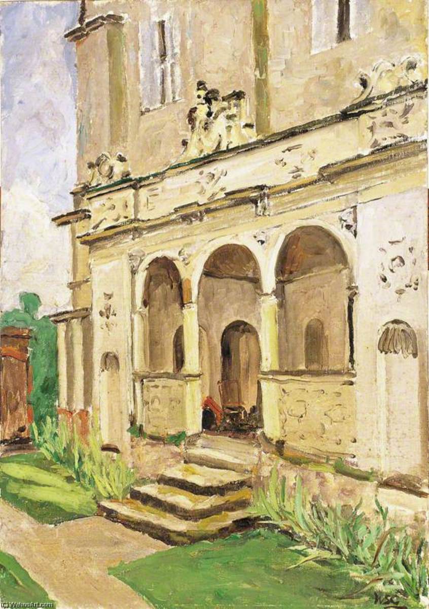 Wikioo.org - The Encyclopedia of Fine Arts - Painting, Artwork by Winston Spencer Churchill - The Porch at Cranborne Manor, Dorset