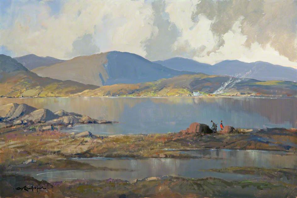 Wikioo.org - The Encyclopedia of Fine Arts - Painting, Artwork by George K Gillespie - 'Reflections', Lough Inagh