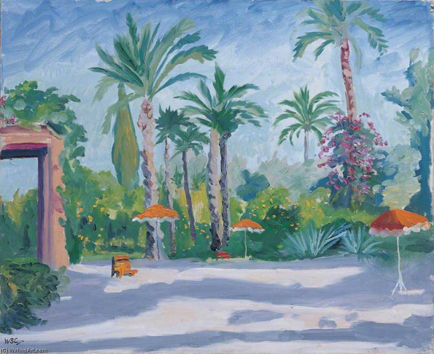 Wikioo.org - The Encyclopedia of Fine Arts - Painting, Artwork by Winston Spencer Churchill - The Garden of the Mamounia Hotel, Marrakech