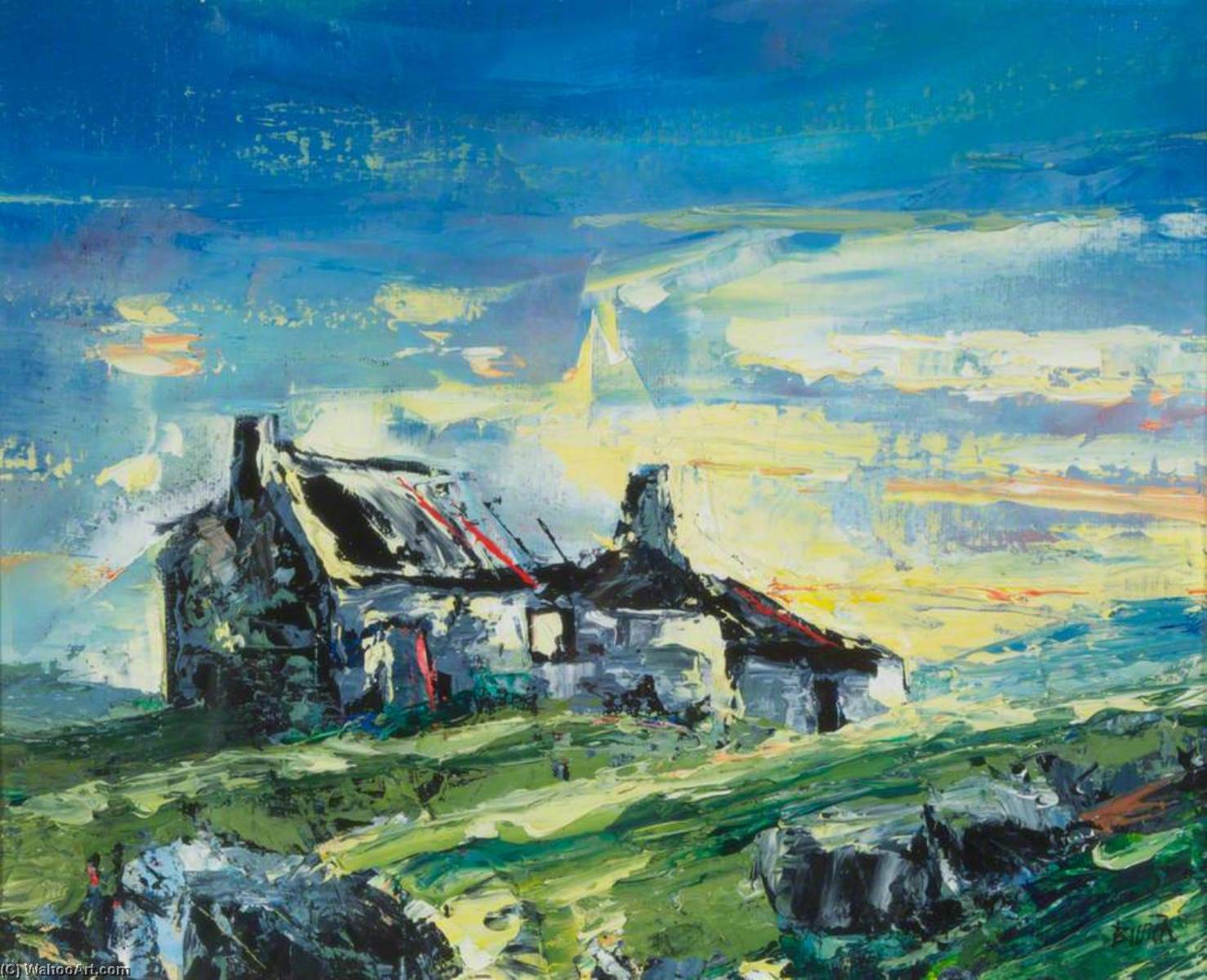 Wikioo.org - The Encyclopedia of Fine Arts - Painting, Artwork by Lawson Burch - Cloud and Cottages