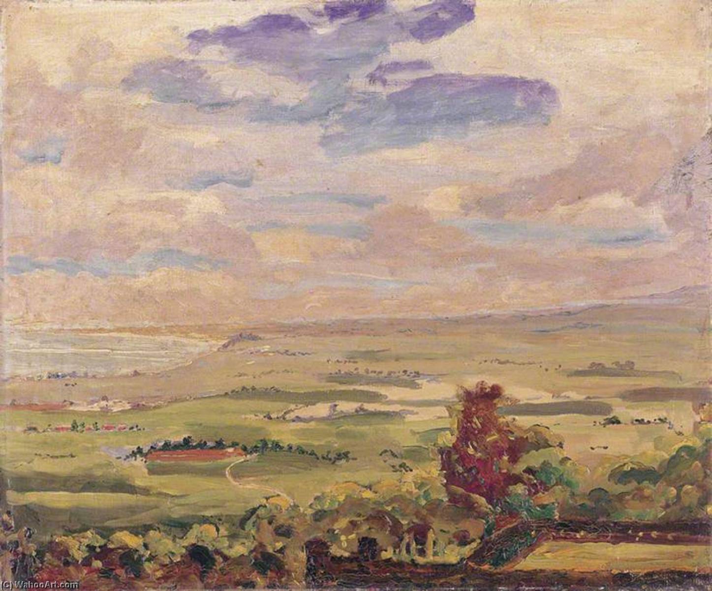 Wikioo.org - The Encyclopedia of Fine Arts - Painting, Artwork by Winston Spencer Churchill - View over Lympne Marshes, Kent