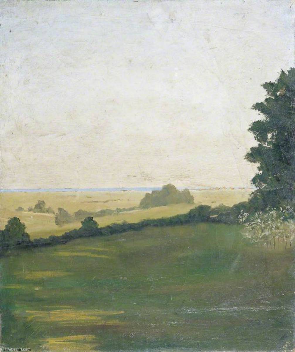 Wikioo.org - The Encyclopedia of Fine Arts - Painting, Artwork by Winston Spencer Churchill - Landscape near Lympne, Kent