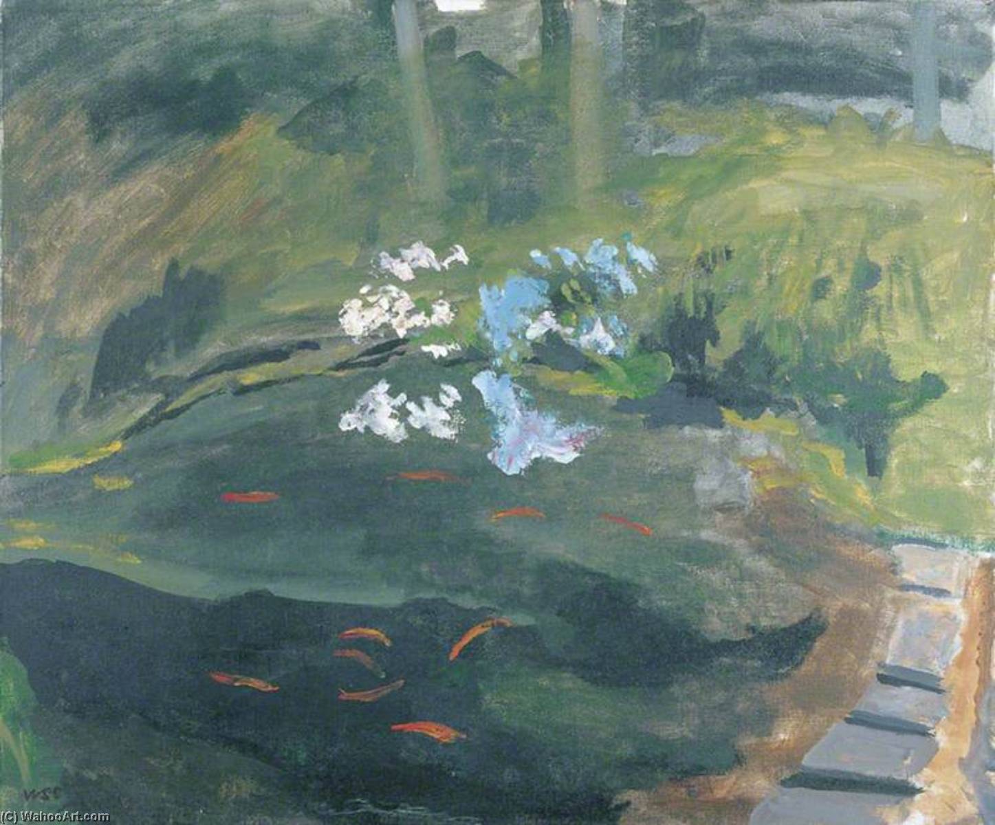 Wikioo.org - The Encyclopedia of Fine Arts - Painting, Artwork by Winston Spencer Churchill - The Goldfish Pool at Chartwell