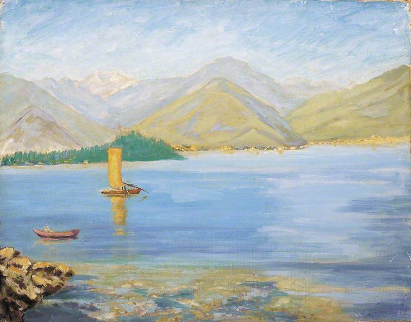 Wikioo.org - The Encyclopedia of Fine Arts - Painting, Artwork by Winston Spencer Churchill - An Italian Lake Scene