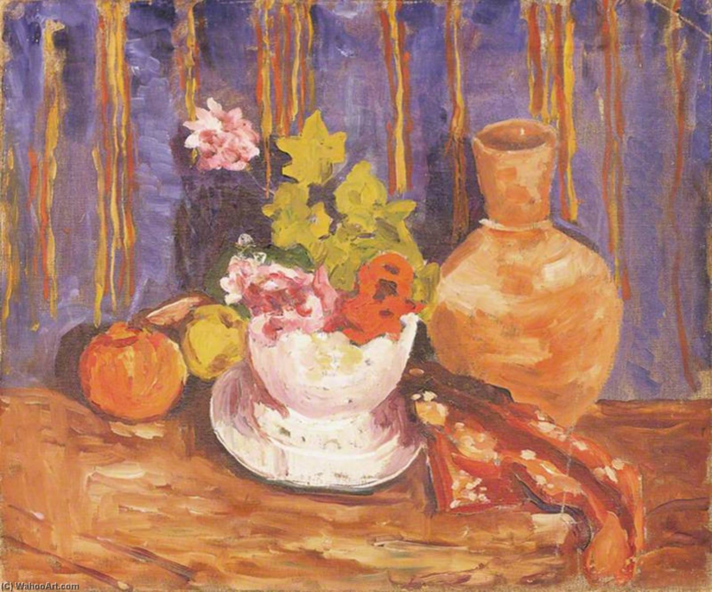 Wikioo.org - The Encyclopedia of Fine Arts - Painting, Artwork by Winston Spencer Churchill - Flowers in a White Bowl