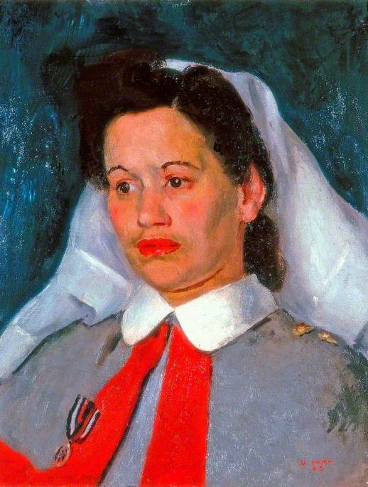 Wikioo.org - The Encyclopedia of Fine Arts - Painting, Artwork by Henry Marvell Carr - Sister Edna Morris, Queen Alexandra's Imperial Military Nursing Service