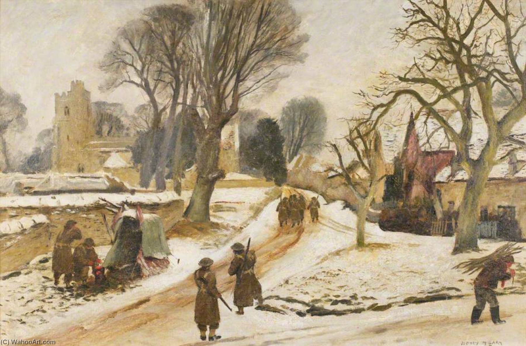 WikiOO.org - Enciclopedia of Fine Arts - Pictura, lucrări de artă Henry Marvell Carr - Village of Dinton, January 1941