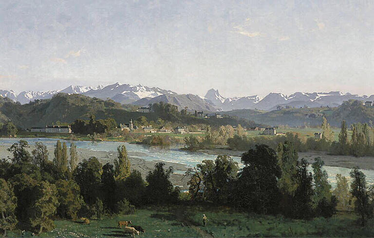 Wikioo.org - The Encyclopedia of Fine Arts - Painting, Artwork by Galos Victor - Gelos et la chaîne des Pyrénées
