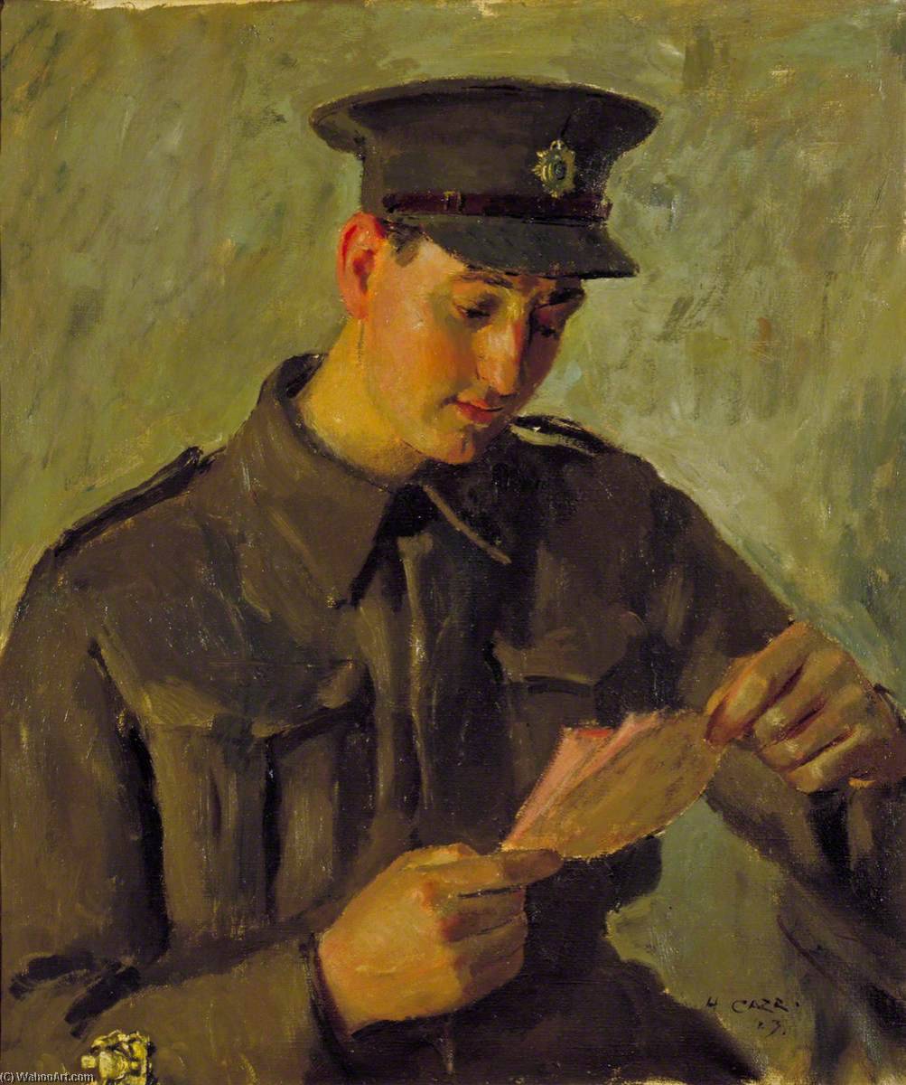 Wikioo.org - The Encyclopedia of Fine Arts - Painting, Artwork by Henry Marvell Carr - Staff Sergeant Major E. A. Billett