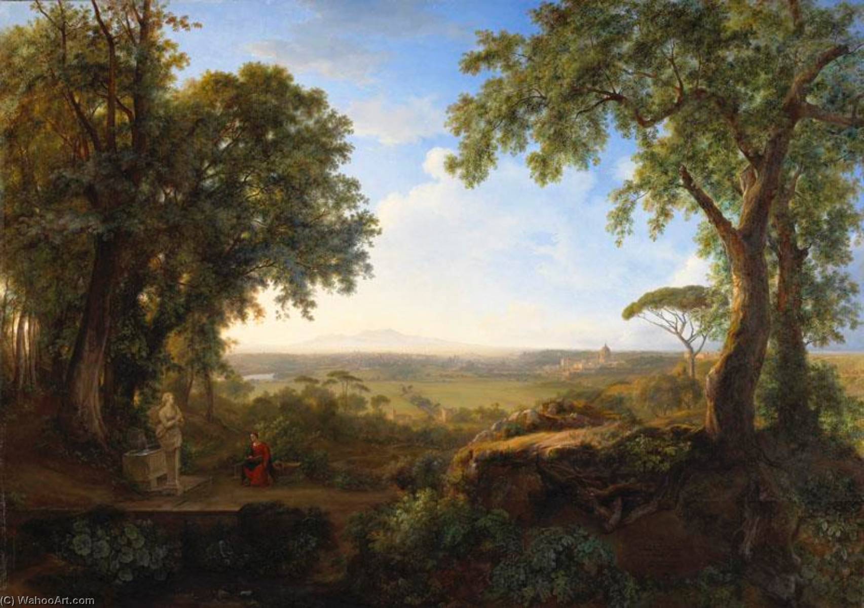 Wikioo.org – L'Encyclopédie des Beaux Arts - Peinture, Oeuvre de Sarazin De Belmont Louise Joséphine - ROME , VUE DU BONNETEAU MARIO