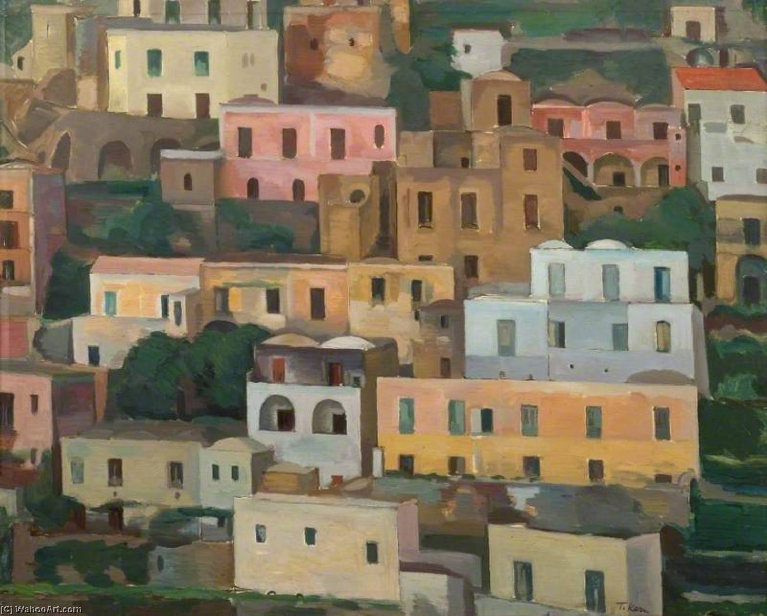 Wikioo.org - The Encyclopedia of Fine Arts - Painting, Artwork by Theodor Kern - Positano, Italy