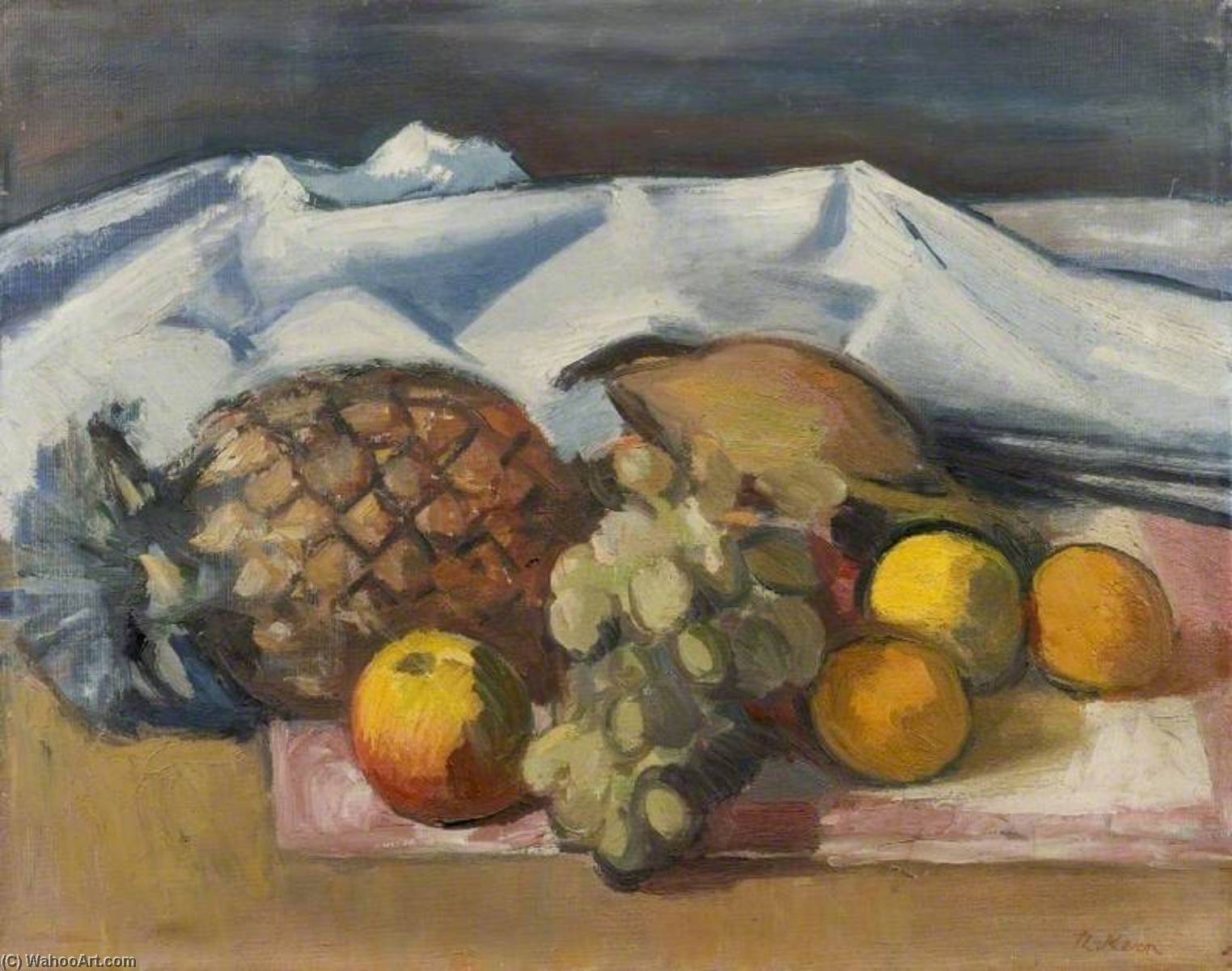 Wikioo.org - The Encyclopedia of Fine Arts - Painting, Artwork by Theodor Kern - Still Life with a Pineapple