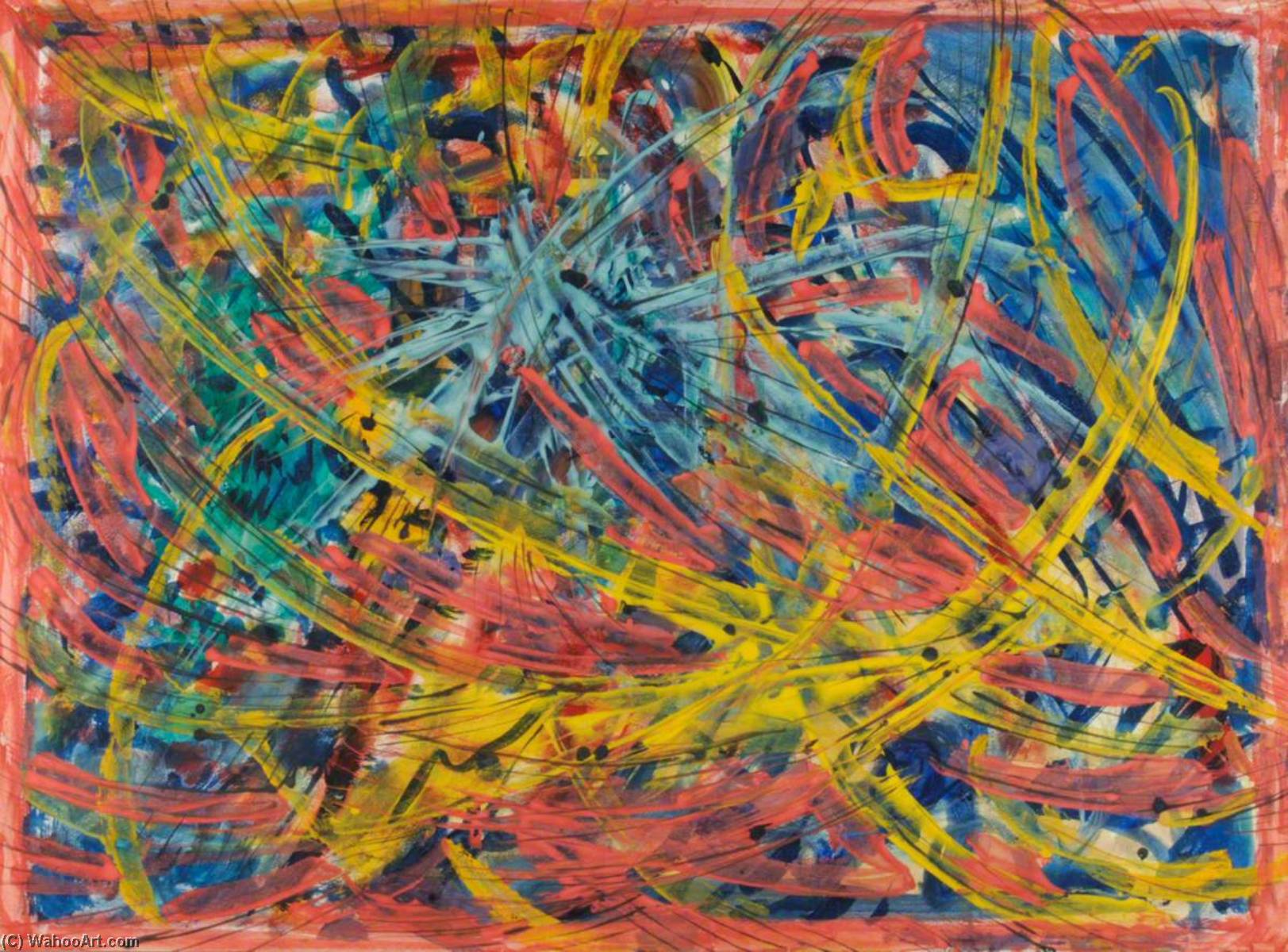 Wikioo.org - The Encyclopedia of Fine Arts - Painting, Artwork by Theodor Kern - Abstract Yellow, Red and Blue