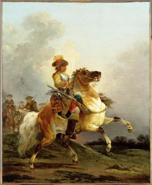 Wikioo.org - The Encyclopedia of Fine Arts - Painting, Artwork by Casanova François Joseph - Cuirassier au galop