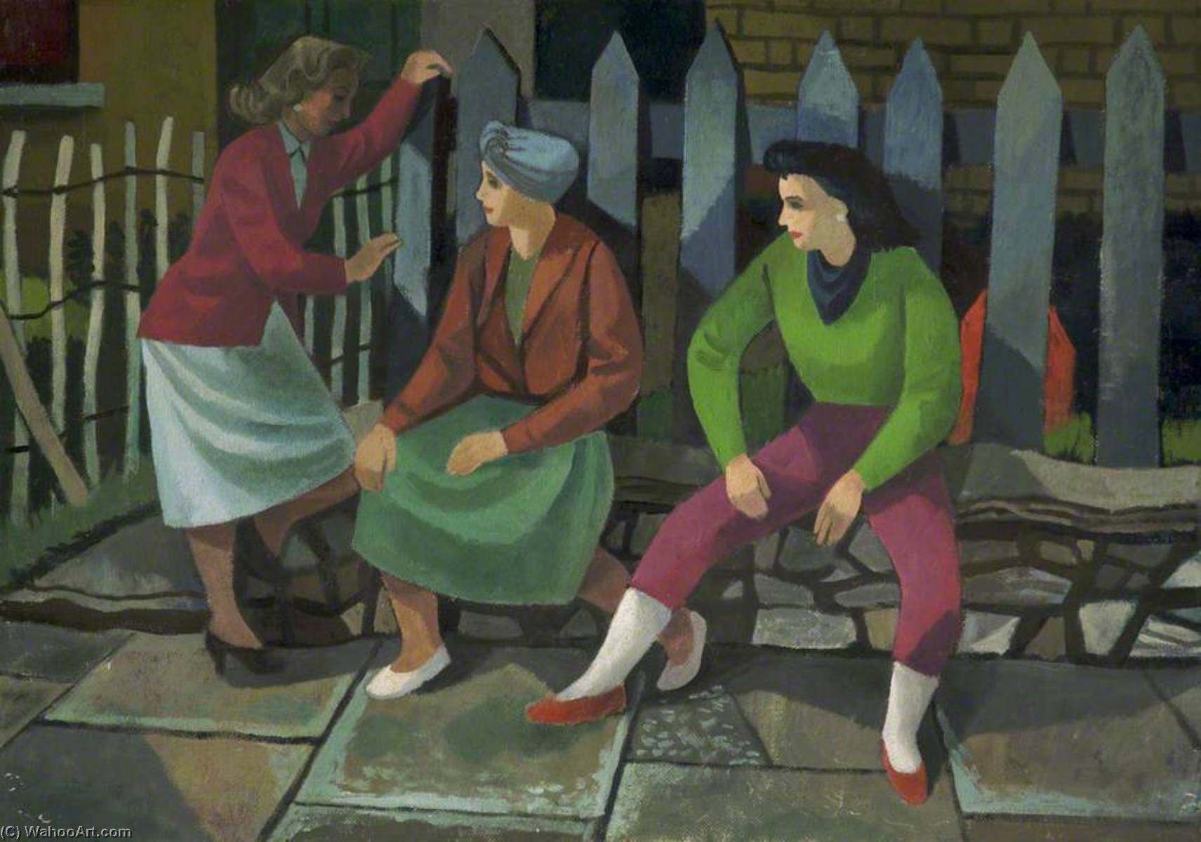 Wikioo.org - สารานุกรมวิจิตรศิลป์ - จิตรกรรม Cliff Rowe - Three Women Talking