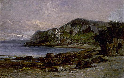 Wikioo.org - The Encyclopedia of Fine Arts - Painting, Artwork by Edward Mitchell Bannister - Rocks at Newport, (painting)
