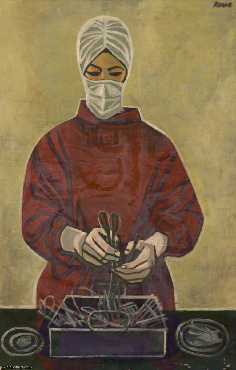 Wikioo.org - The Encyclopedia of Fine Arts - Painting, Artwork by Cliff Rowe - Operating Theatre Nurse