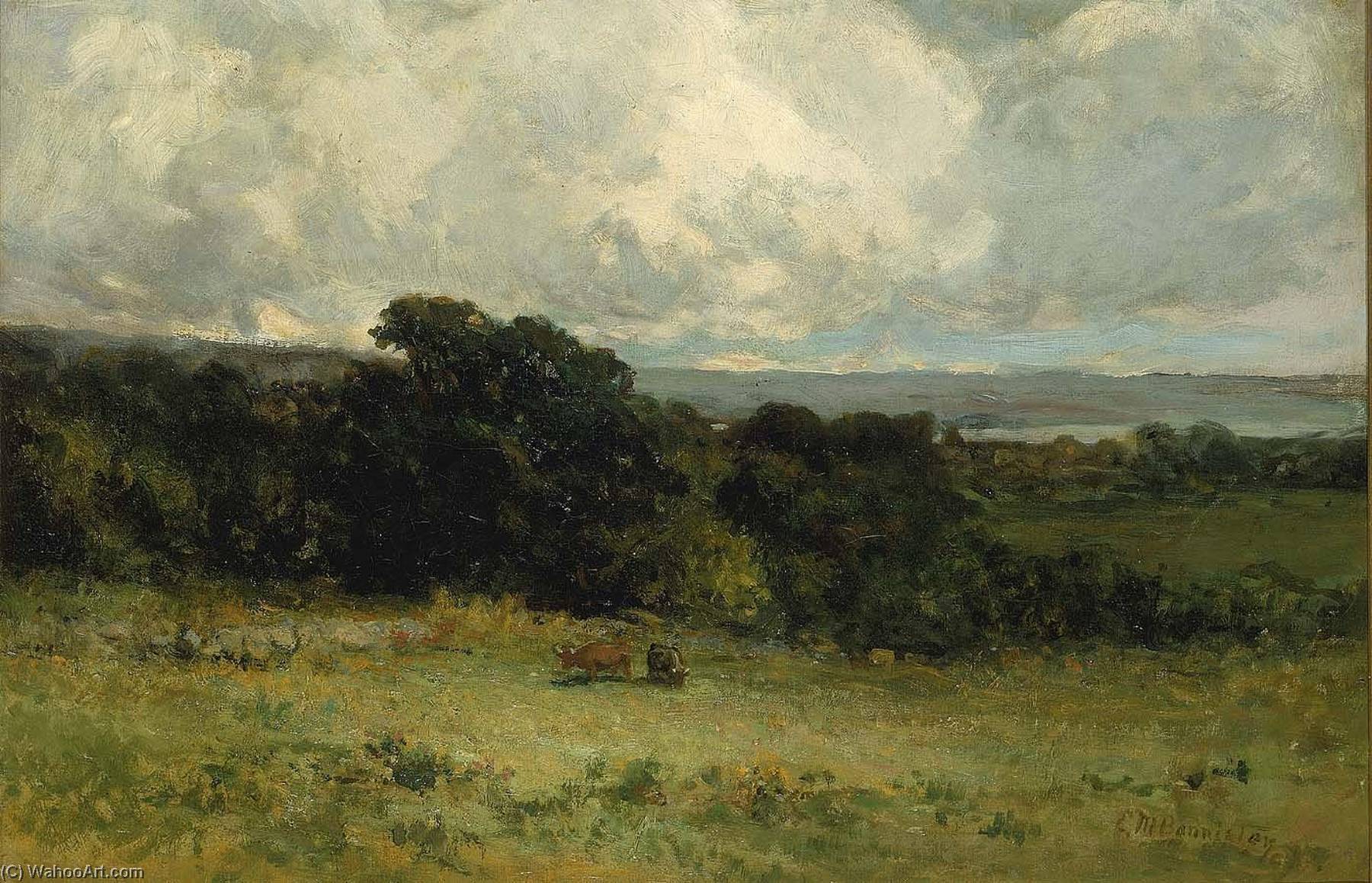 Wikioo.org - The Encyclopedia of Fine Arts - Painting, Artwork by Edward Mitchell Bannister - Pleasant Pastures