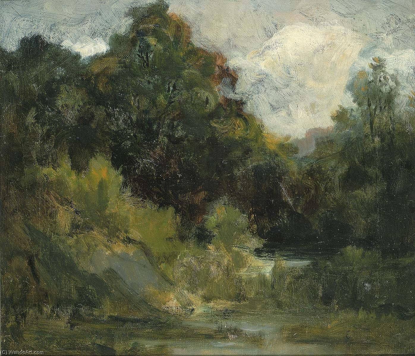 Wikioo.org - The Encyclopedia of Fine Arts - Painting, Artwork by Edward Mitchell Bannister - Landscape (trees)