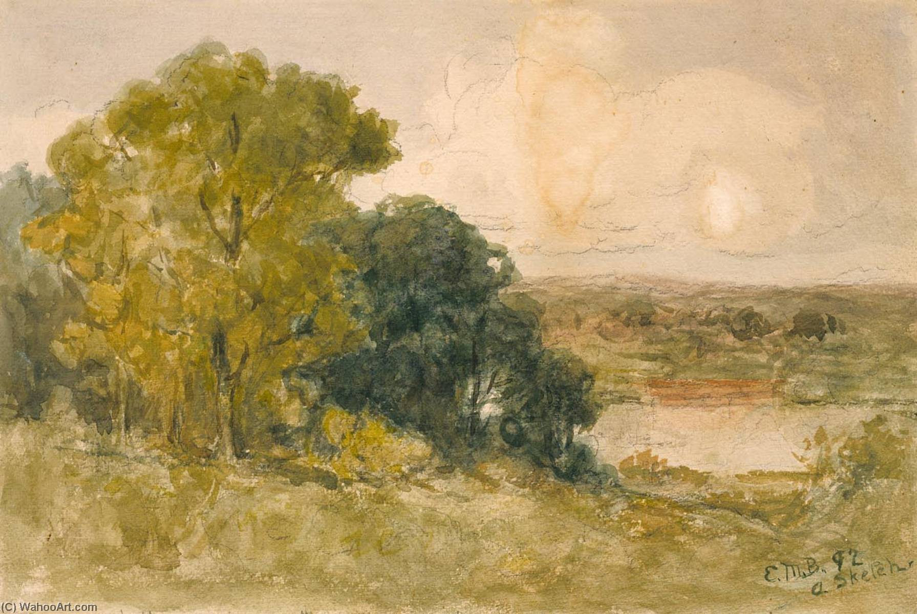 Wikioo.org - The Encyclopedia of Fine Arts - Painting, Artwork by Edward Mitchell Bannister - On the Seekonk