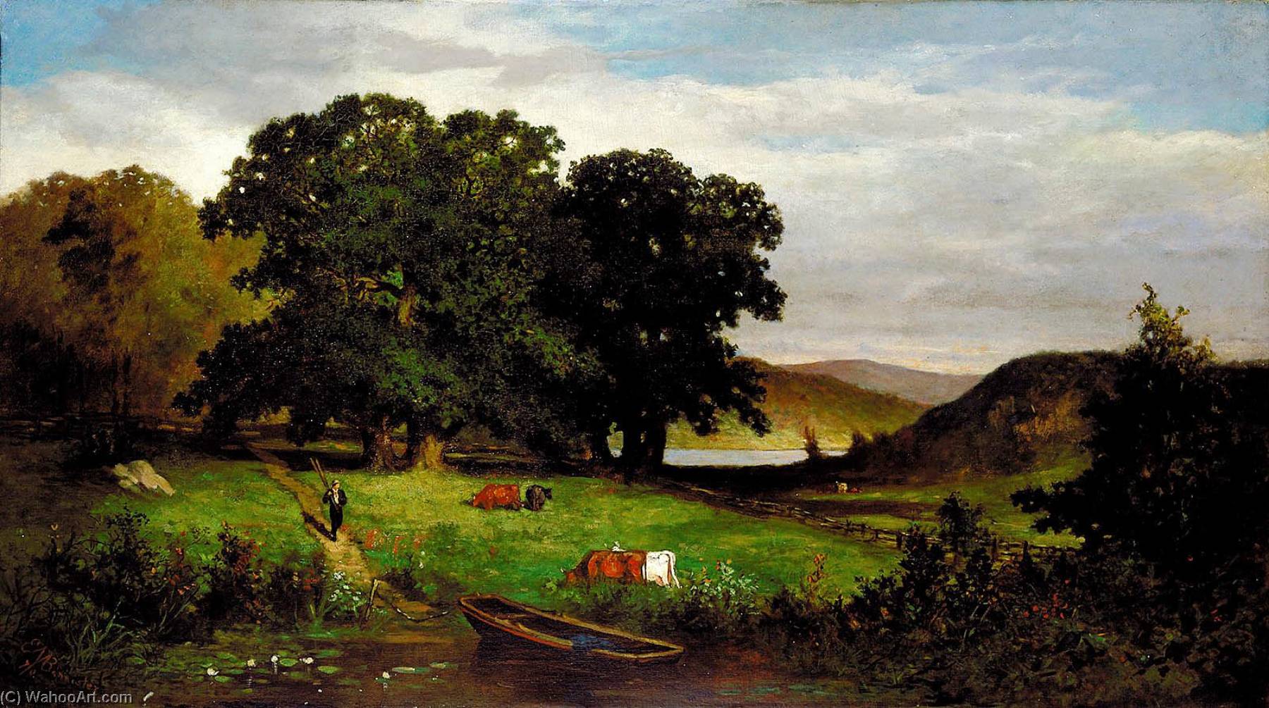Wikioo.org - The Encyclopedia of Fine Arts - Painting, Artwork by Edward Mitchell Bannister - Oak Trees