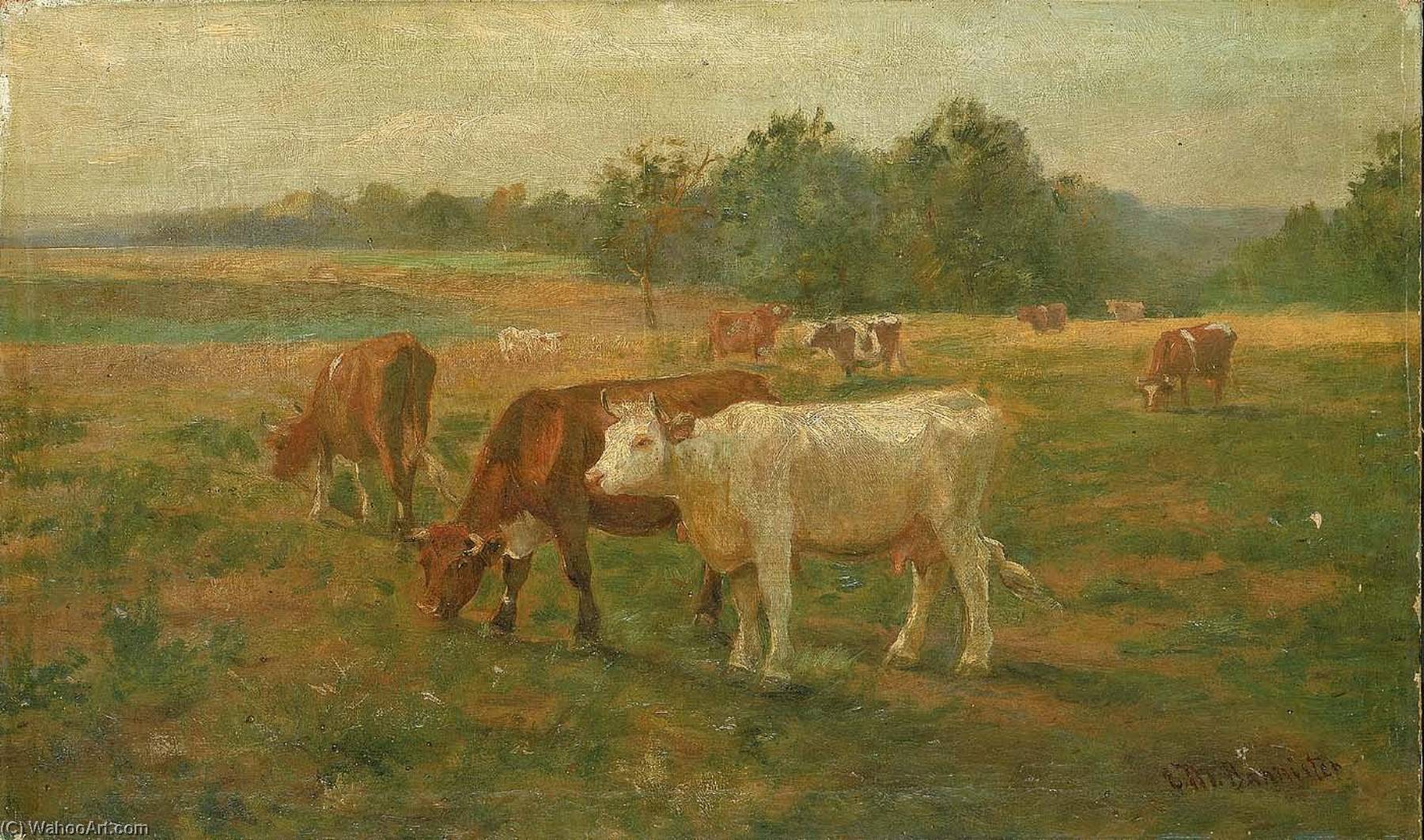 Wikioo.org - The Encyclopedia of Fine Arts - Painting, Artwork by Edward Mitchell Bannister - Cows
