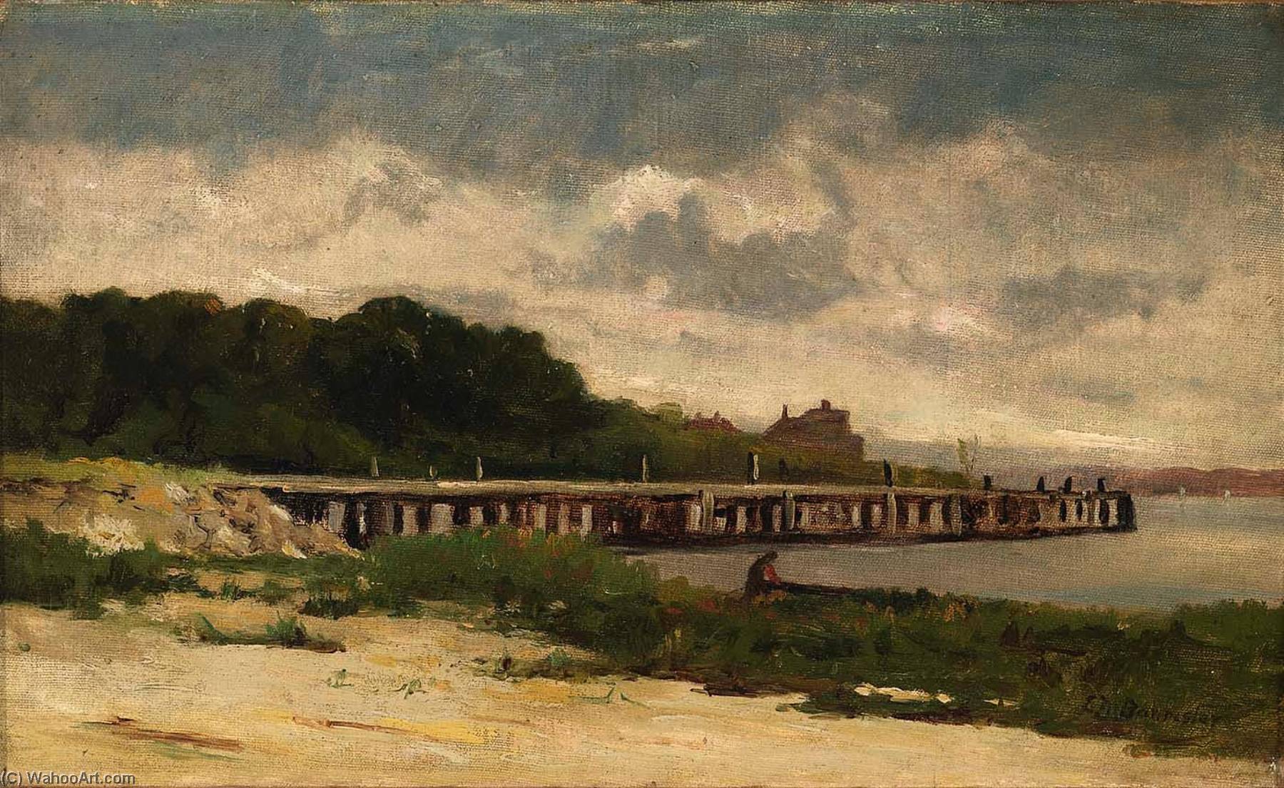 Wikioo.org - The Encyclopedia of Fine Arts - Painting, Artwork by Edward Mitchell Bannister - Untitled (landscape with pier)