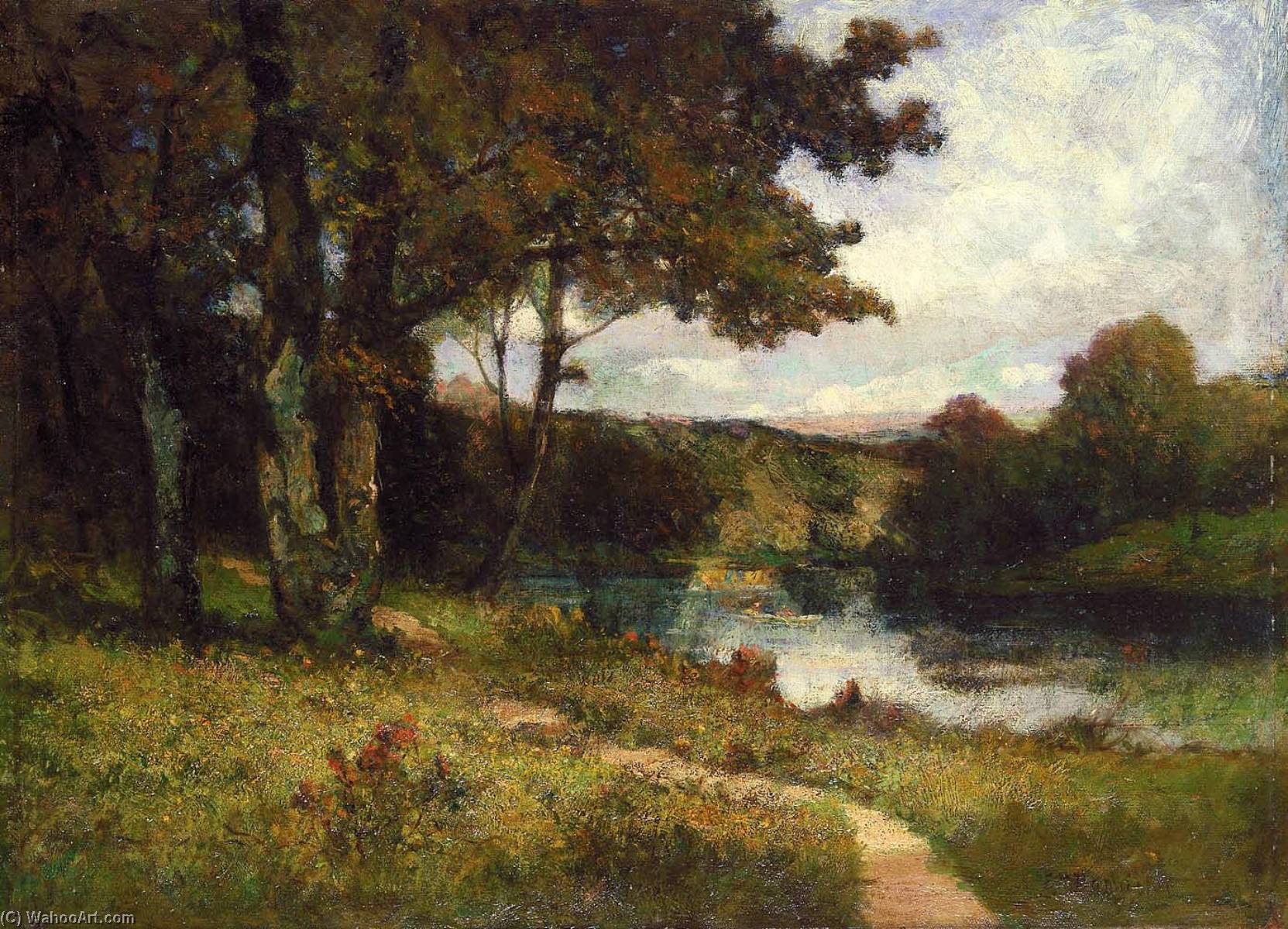 Wikioo.org - The Encyclopedia of Fine Arts - Painting, Artwork by Edward Mitchell Bannister - Untitled (landscape, trees near river)