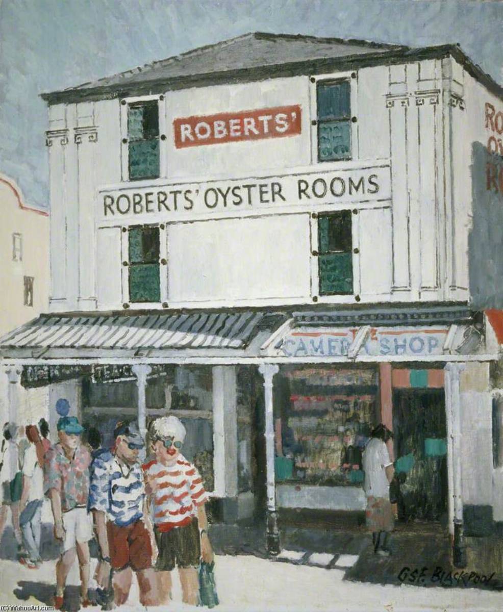 Wikioo.org - The Encyclopedia of Fine Arts - Painting, Artwork by Geoffrey Scowcroft Fletcher - 'Roberts' Oyster Rooms'