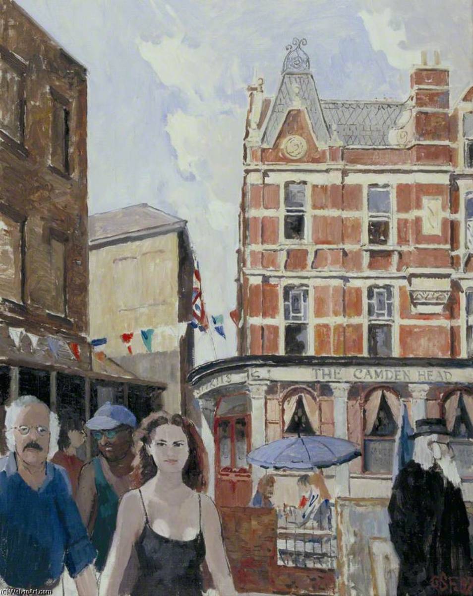 Wikioo.org - The Encyclopedia of Fine Arts - Painting, Artwork by Geoffrey Scowcroft Fletcher - 'The Camden Head' Pub, Islington, London
