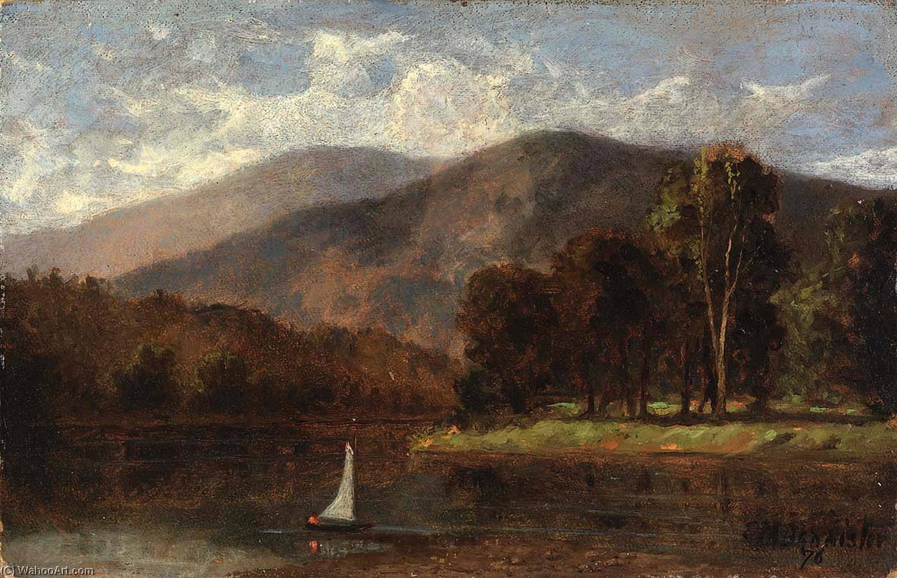 Wikioo.org - The Encyclopedia of Fine Arts - Painting, Artwork by Edward Mitchell Bannister - Untitled (sailboat in river)