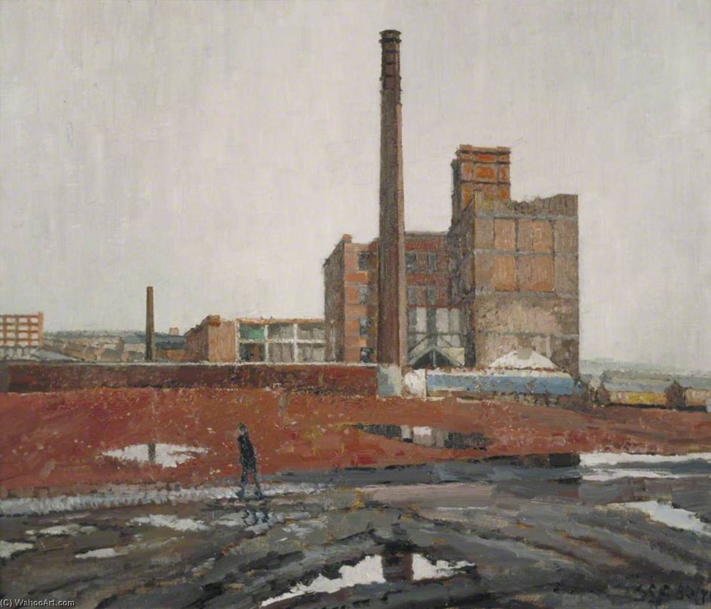 Wikioo.org - The Encyclopedia of Fine Arts - Painting, Artwork by Geoffrey Scowcroft Fletcher - The Derelicts, Marsh Fold Lane, Bolton, Lancashire