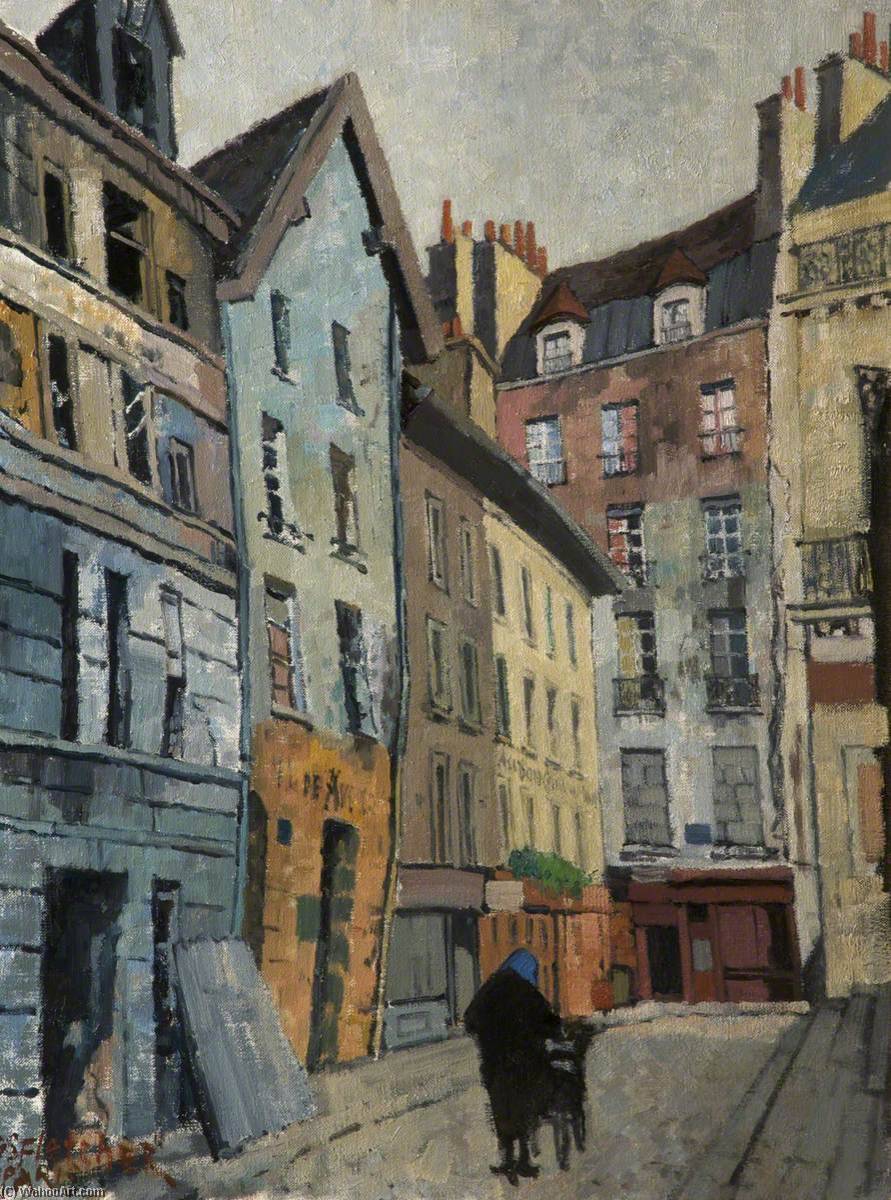 Wikioo.org - The Encyclopedia of Fine Arts - Painting, Artwork by Geoffrey Scowcroft Fletcher - Rue Domat, Paris