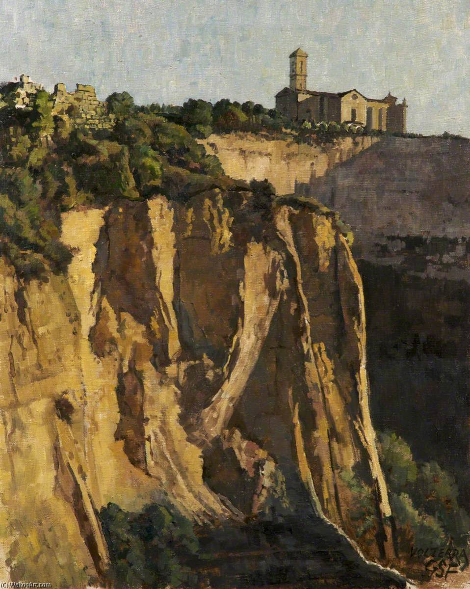 WikiOO.org - Encyclopedia of Fine Arts - Maalaus, taideteos Geoffrey Scowcroft Fletcher - Le balze (The Cliffs), Volterra
