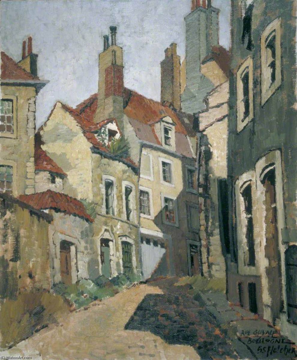 Wikioo.org - The Encyclopedia of Fine Arts - Painting, Artwork by Geoffrey Scowcroft Fletcher - Rue Guyale, Boulogne, France