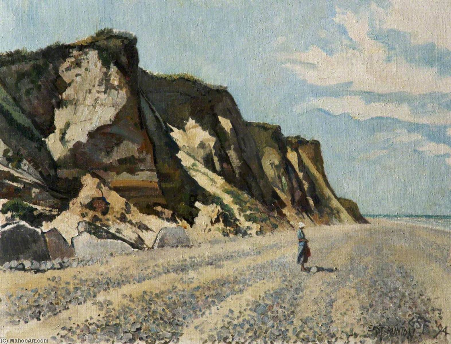 Wikioo.org - The Encyclopedia of Fine Arts - Painting, Artwork by Geoffrey Scowcroft Fletcher - East Runton, Norfolk