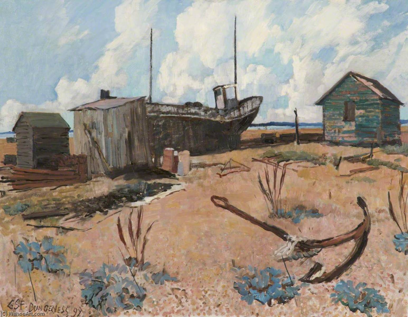 Wikioo.org - The Encyclopedia of Fine Arts - Painting, Artwork by Geoffrey Scowcroft Fletcher - Dungeness
