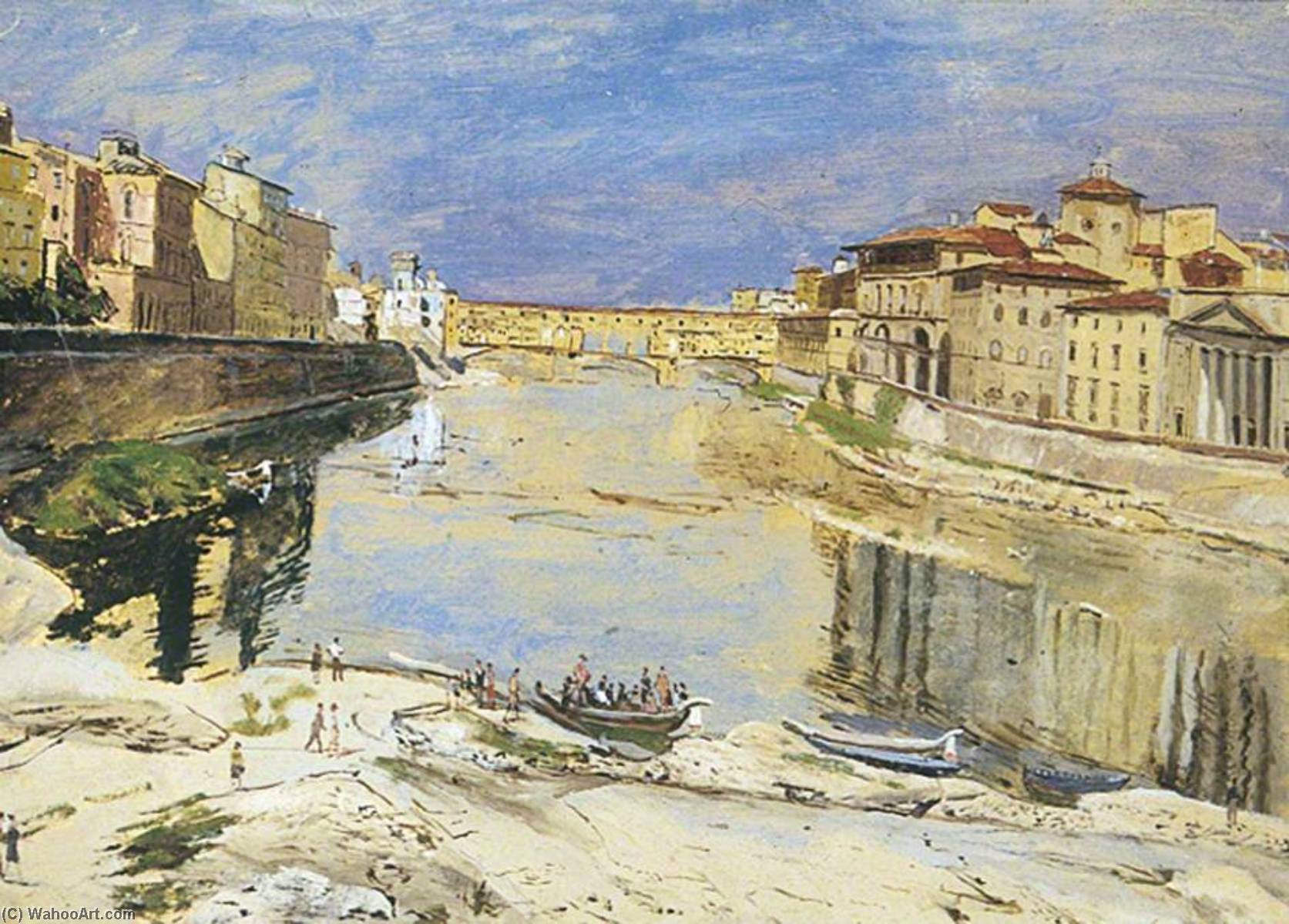 Wikioo.org - The Encyclopedia of Fine Arts - Painting, Artwork by Carel Victor Morlais Weight - The Ponte alle Grazie, Florence, Italy