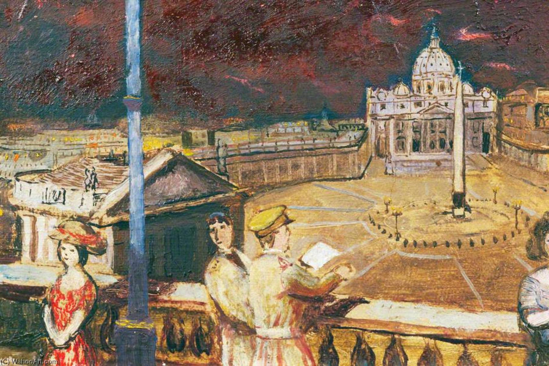 Wikioo.org - The Encyclopedia of Fine Arts - Painting, Artwork by Carel Victor Morlais Weight - Between Two Fires A Dream (St Peter's, Rome)