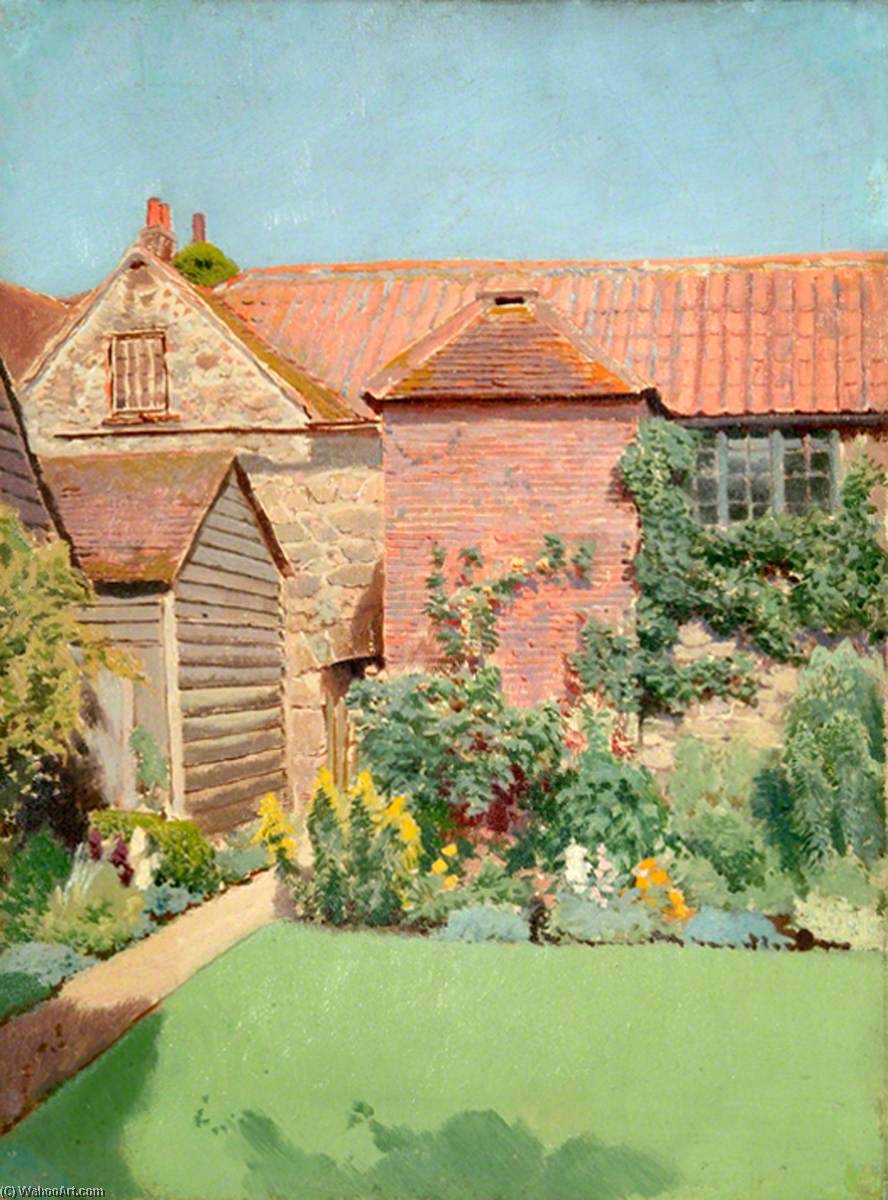Wikioo.org - The Encyclopedia of Fine Arts - Painting, Artwork by Ernest C Christie - Exterior View of Unidentified House in East Surrey