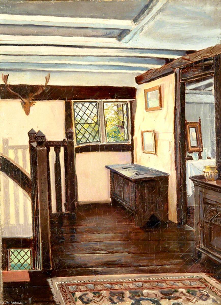 Wikioo.org - The Encyclopedia of Fine Arts - Painting, Artwork by Ernest C Christie - Pollingfold, Abinger, Surrey (view of a landing)