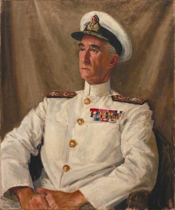 Wikioo.org - The Encyclopedia of Fine Arts - Painting, Artwork by Bernard Hailstone - Rear Admiral C. E. Douglas Pennant, CB, CBE, DSO, DSC
