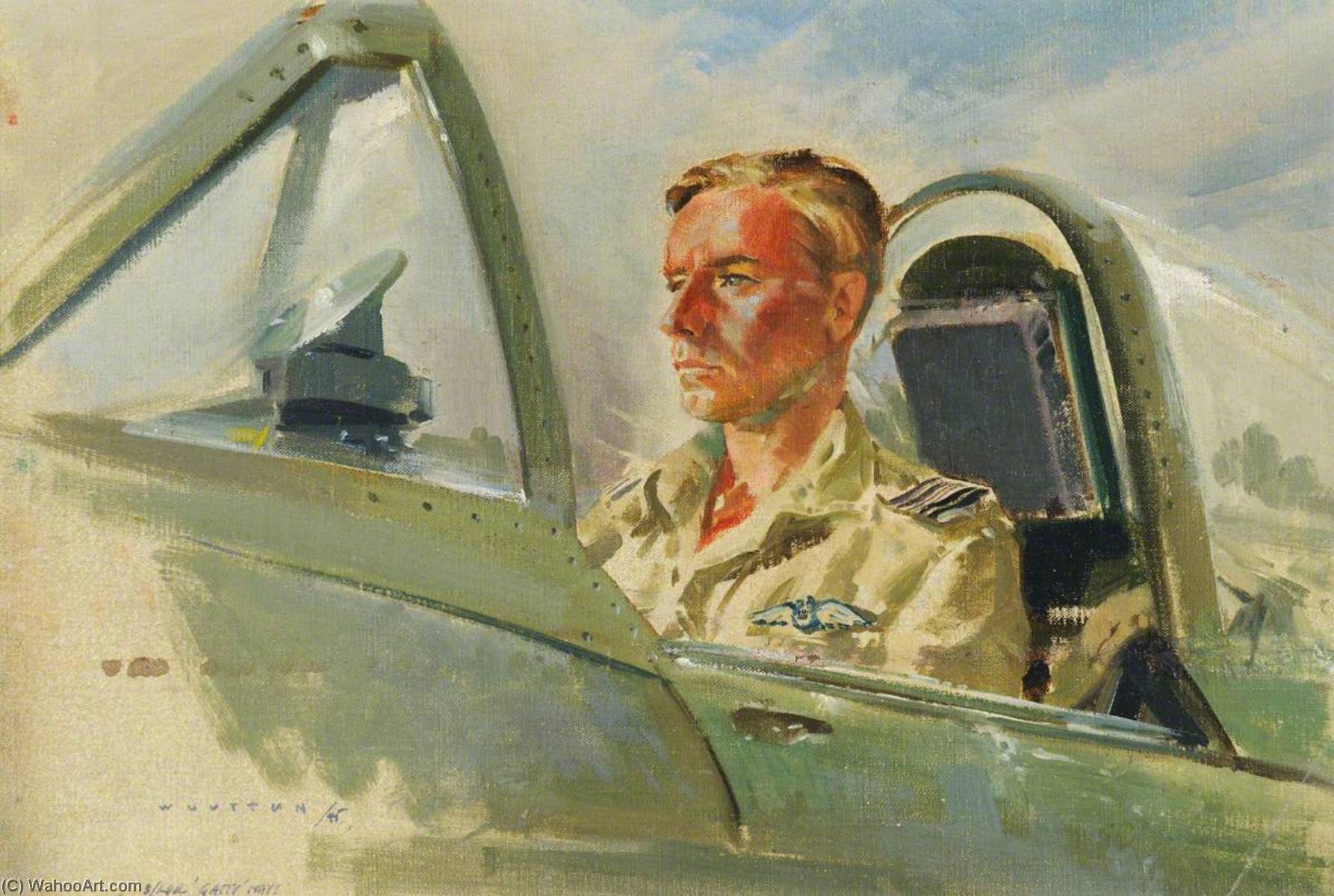 Wikioo.org - The Encyclopedia of Fine Arts - Painting, Artwork by Frank Wootton - Squadron Leader 'Gatty' May