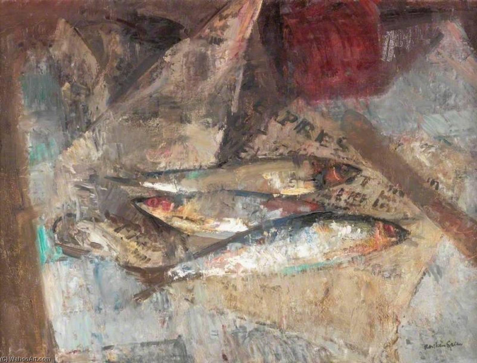 Wikioo.org - The Encyclopedia of Fine Arts - Painting, Artwork by Ruskin Spear - Still Life with Fish