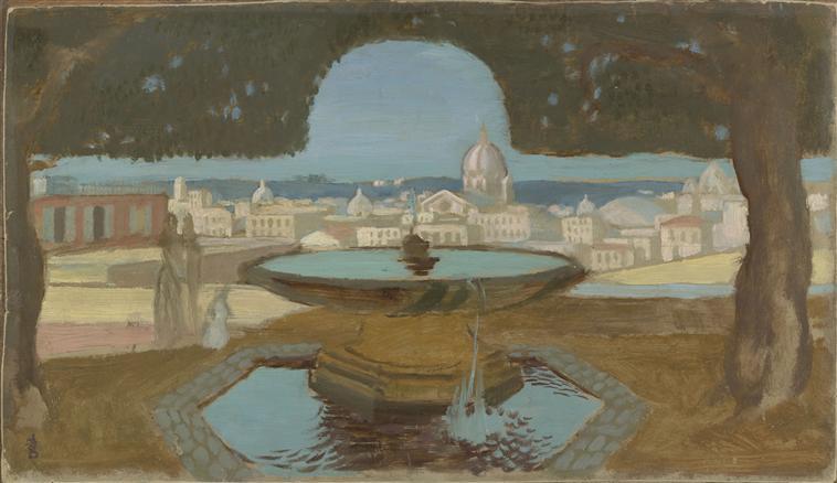 Wikioo.org – L'Encyclopédie des Beaux Arts - Peinture, Oeuvre de Denis Maurice - La vasque de la villa médicis
