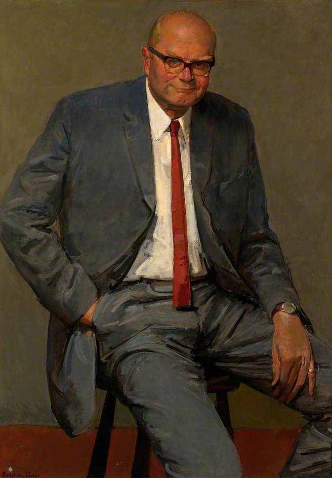 Wikioo.org - The Encyclopedia of Fine Arts - Painting, Artwork by Ruskin Spear - Director General Portrait – Sir Hugh Carlton Greene
