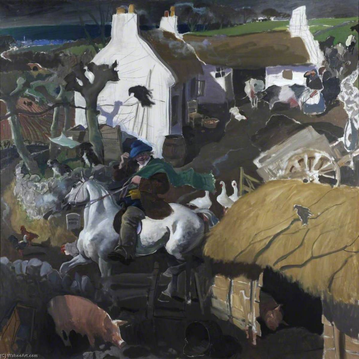 WikiOO.org – 美術百科全書 - 繪畫，作品 Alexander Goudie - 'Leaving 的 Farm'