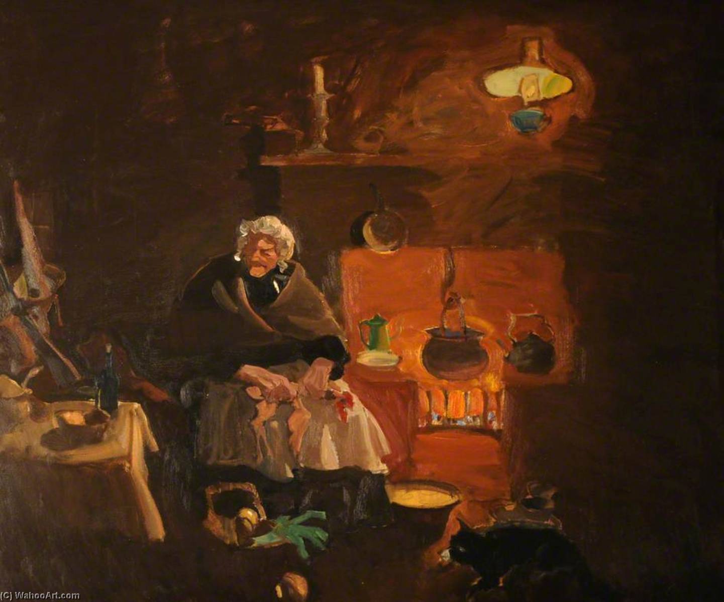 Wikioo.org - The Encyclopedia of Fine Arts - Painting, Artwork by Alexander Goudie - 'Nursing Her Wrath'