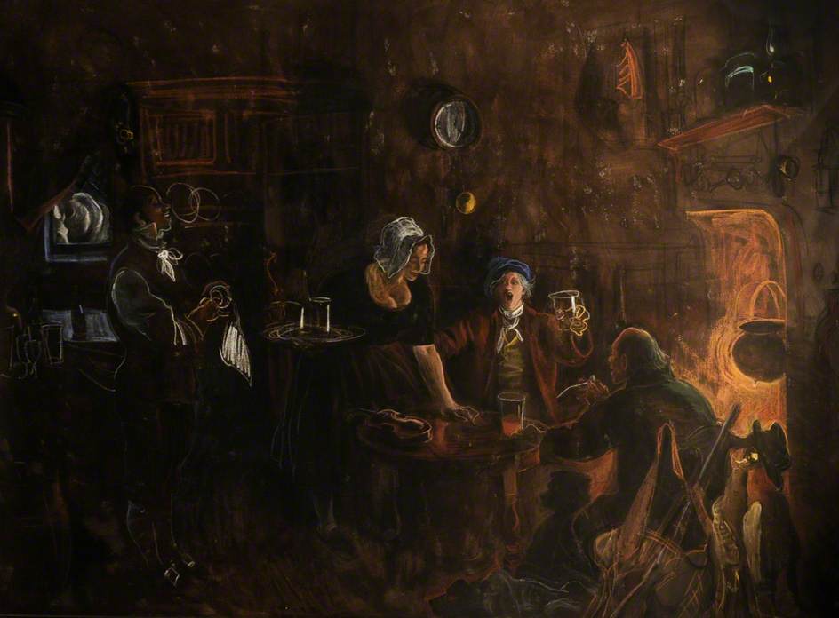 Wikioo.org - The Encyclopedia of Fine Arts - Painting, Artwork by Alexander Goudie - 'Ae Market Night'